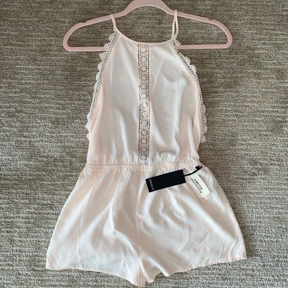 Forever 21 Blush Crochet Romper